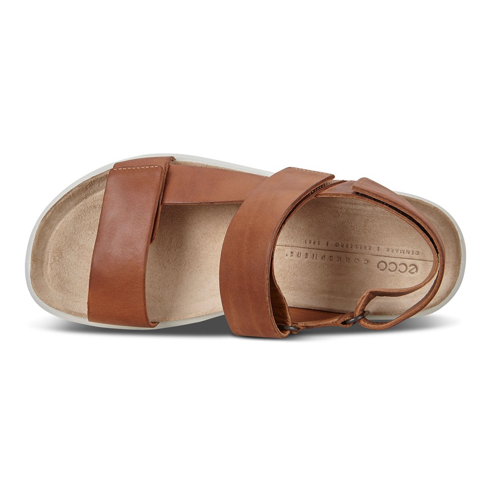 ECCO Mens Sandals Brown - Corksphere Flat - TME-257809